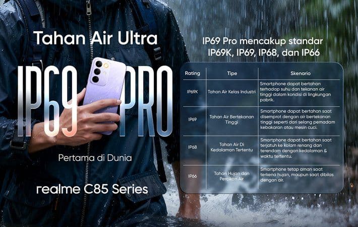 Seberapa Kuat Fitur IP69 Pro di realme C85 Series?