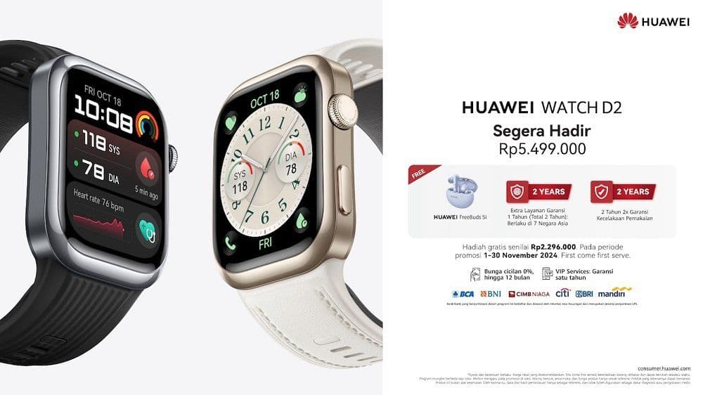 HUAWEI WATCH D2 Tersedia 1 November 2024, Banyak Bonusnya