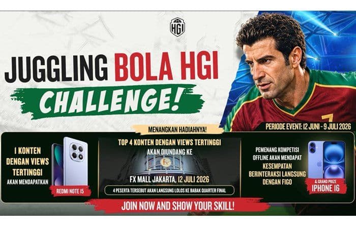 Ikut Challenge Juggling HGI, Menang iPhone 16 hingga Bertemu Luís Figo