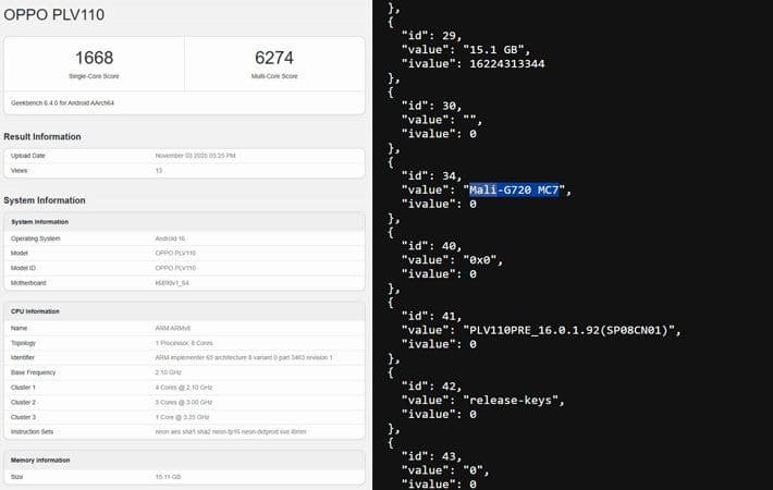 OPPO Reno 15 Muncul di Geekbench Pakai Dimensity 8450 dan RAM 16GB