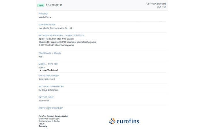 vivo Y31d Muncul di Eurofins, Usung Baterai 7.060 mAh Besar