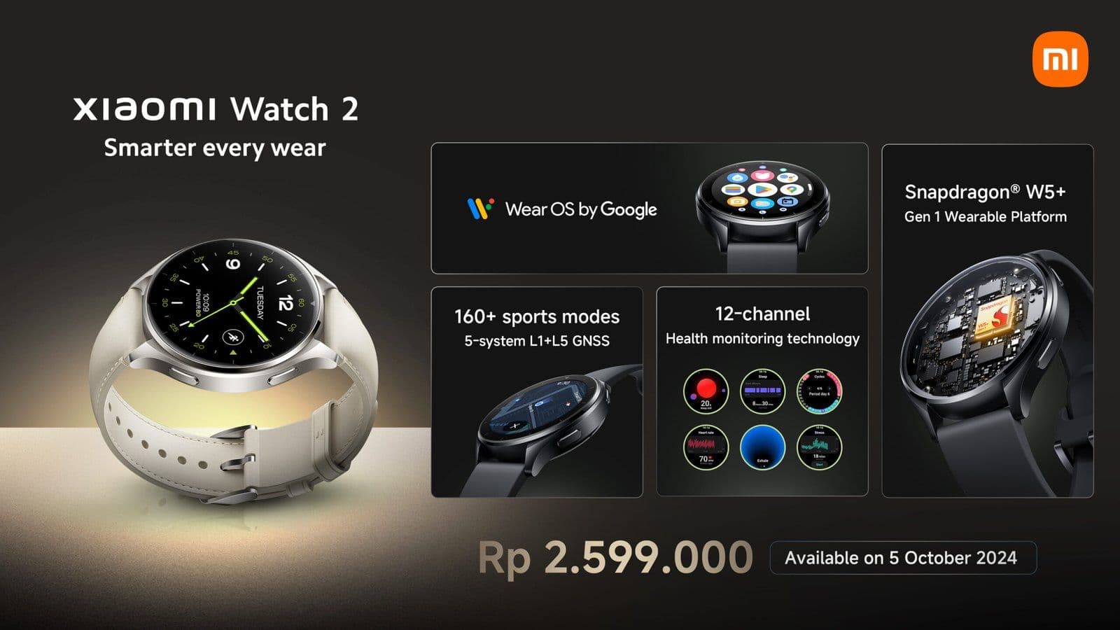 Xiaomi Watch 2 Dibanderol Rp 2.599.000, Fitur Meningkat