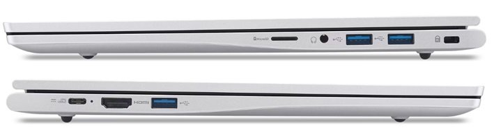 Deretan port USB Type-C, USB 3.2, HDMI, dan MicroSD pada Acer Aspire Lite 15