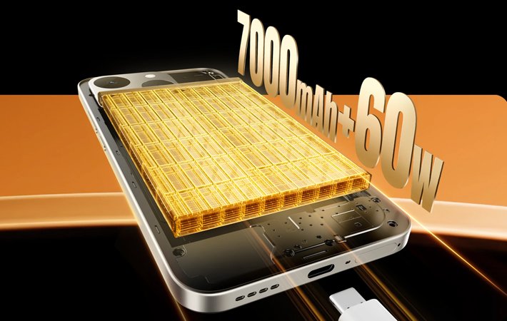 realme narzo 90 Baterai 7.000 mAh, 60W