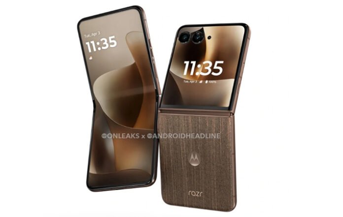 Render Motorola Razr 70 Ultra Bocor, Tampil Mewah dengan Tekstur Kayu!